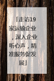 走访19家运输企业，深入企业听心声，精准服务促发展
