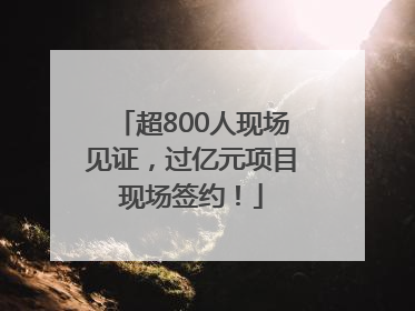 超800人现场见证，过亿元项目现场签约！