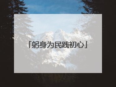 躬身为民践初心