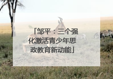 邹平：三个强化激活青少年思政教育新动能