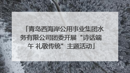 青岛西海岸公用事业集团水务有限公司团委开展“诗话端午 礼敬传统”主题活动