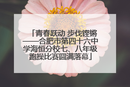 青春跃动 步伐铿锵——合肥市第四十六中学海恒分校七、八年级跑操比赛圆满落幕