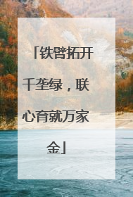 铁臂拓开千垄绿，联心育就万家金
