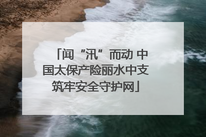 闻“汛”而动 中国太保产险丽水中支筑牢安全守护网