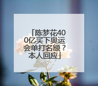陈梦花400亿买下奥运会单打名额？本人回应