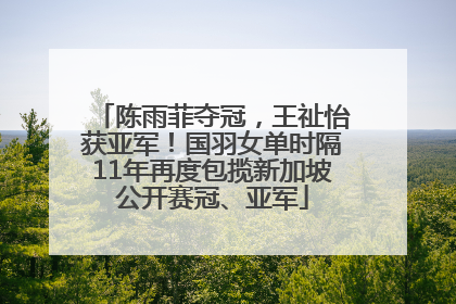 陈雨菲夺冠，王祉怡获亚军！国羽女单时隔11年再度包揽新加坡公开赛冠、亚军