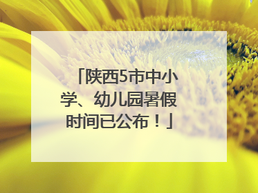陕西5市中小学、幼儿园暑假时间已公布！