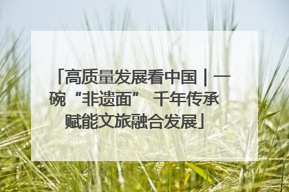 高质量发展看中国｜一碗“非遗面” 千年传承赋能文旅融合发展
