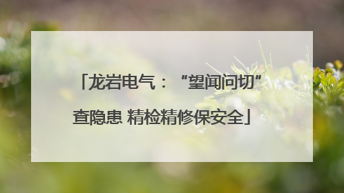 龙岩电气：“望闻问切”查隐患 精检精修保安全