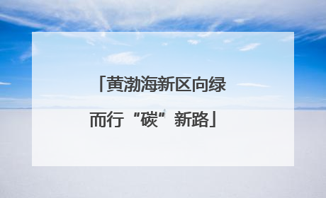 黄渤海新区向绿而行“碳”新路