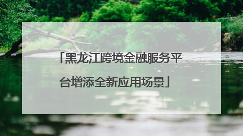 黑龙江跨境金融服务平台增添全新应用场景