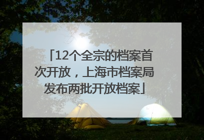 12个全宗的档案首次开放，上海市档案局发布两批开放档案