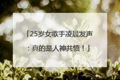 25岁女歌手凌晨发声：真的是人神共愤！