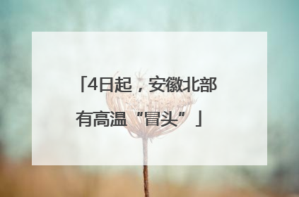 4日起，安徽北部有高温“冒头”