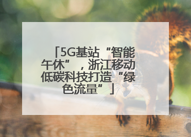 5G基站“智能午休”，浙江移动低碳科技打造“绿色流量”